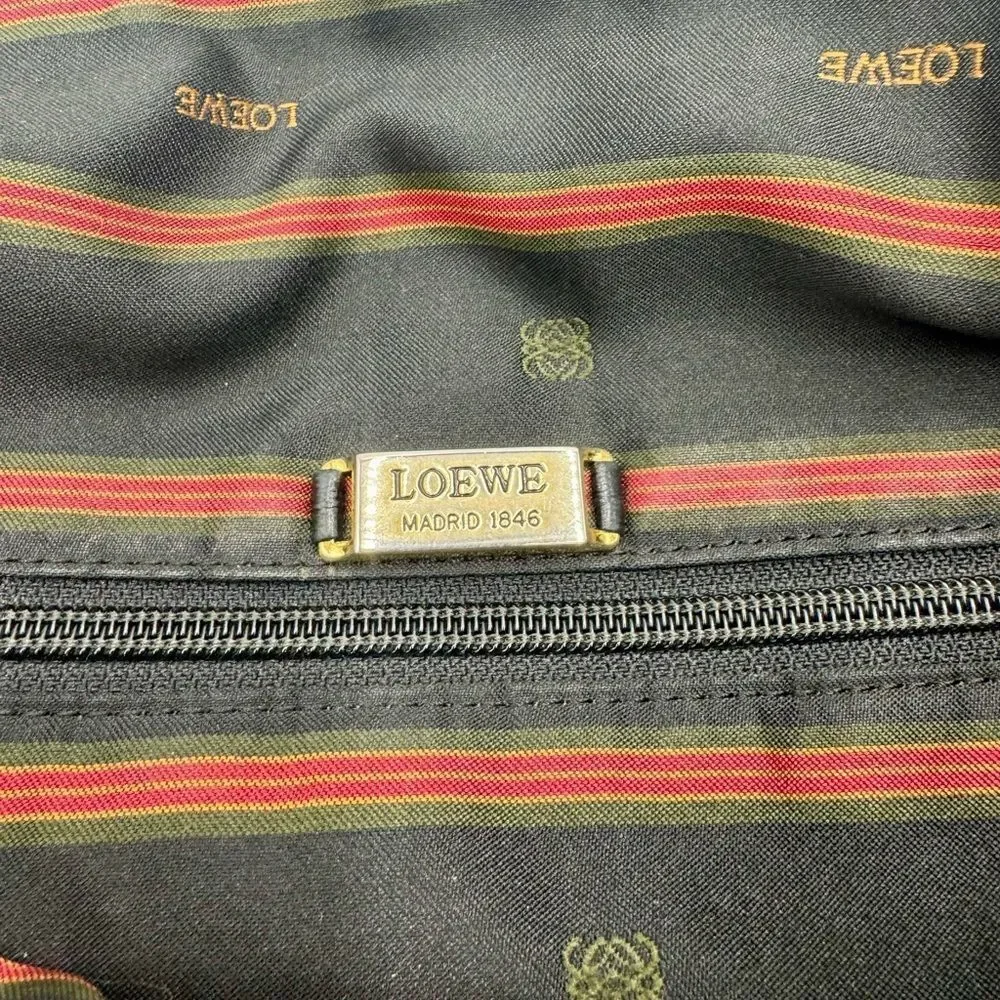 Auth Loewe Green Pebble Grain Leather Anagram Hobo Shoulder Bag Preloved Purse